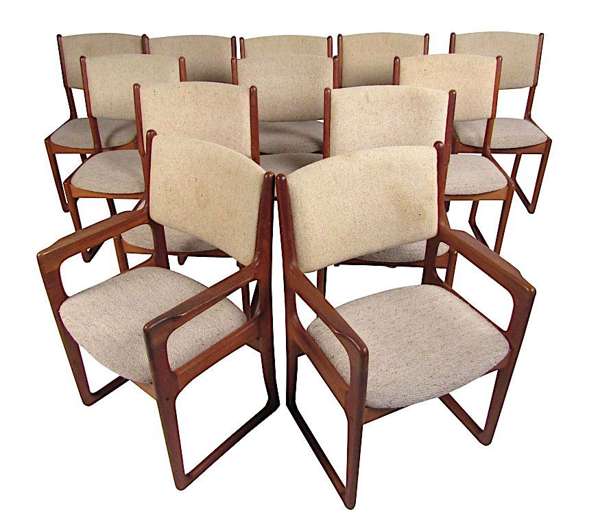 Danish Modern Dining Chairs by Benny Linden, Set of 12 (1 of 12)