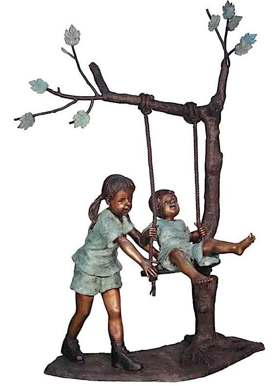Bronze Statue Of Children On Swing (1 of 4)
