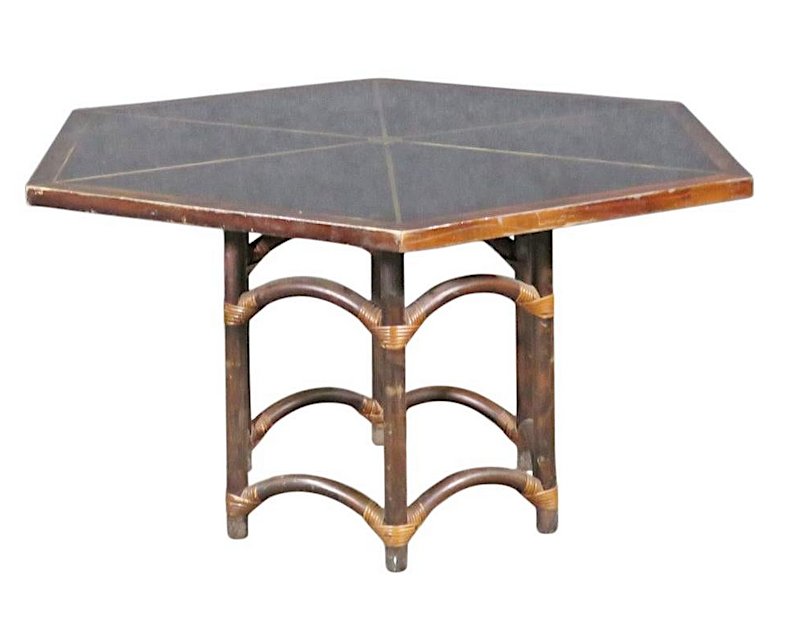 Vintage Bamboo and Brass Dining Room Table (1 of 5)