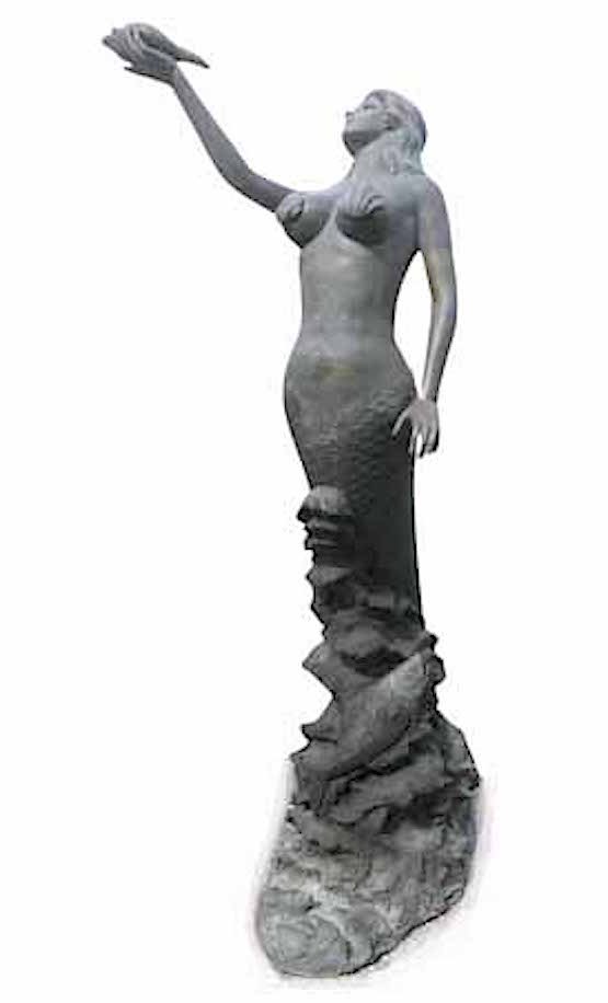 Impressive Bronze Mermaid Fountain (1 of 6)