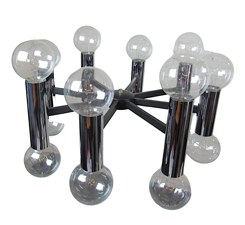 Mid-Century Modern Chrome Chandelier (1 of 3)