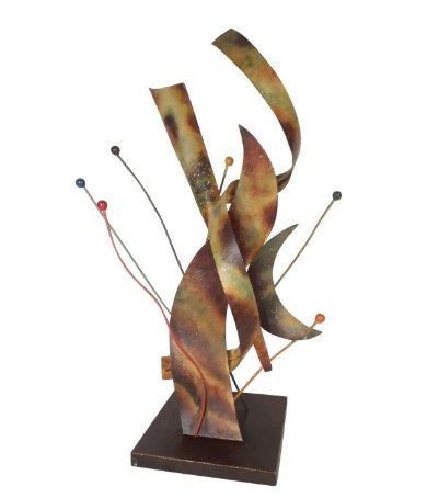 Mid-Century Modern Metal Sculpture Art (1 of 4)