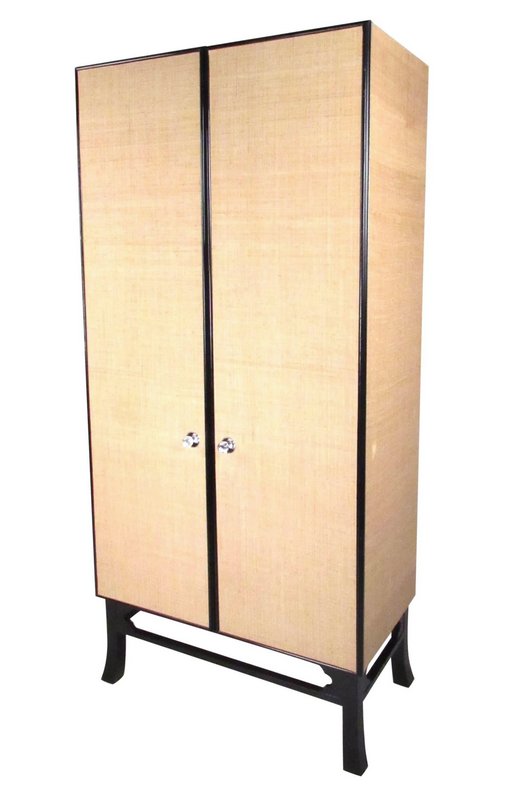 Tall Wardrobe Cabinet with Ebonized Base (1 of 9)