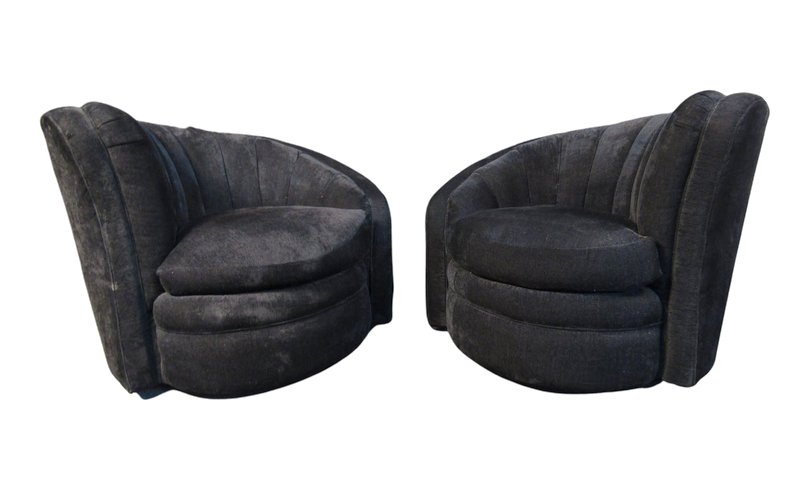 Pair of Mid-Century Swiveling Lounge Chairs (1 of 7)