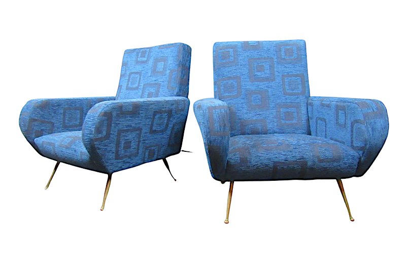 Italian Blue Lounge Chairs (1 of 7)