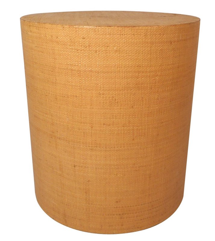 Mid-Century Modern Grasscloth Side Table (1 of 6)