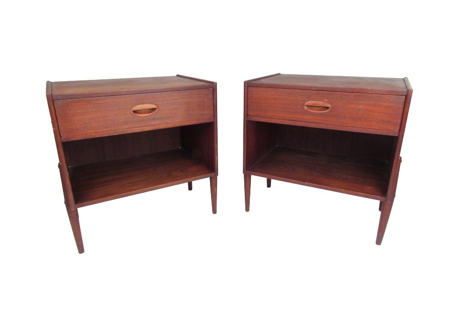 Pair of Mid-Century Modern Danish Teak Nightstands (1 of 12)