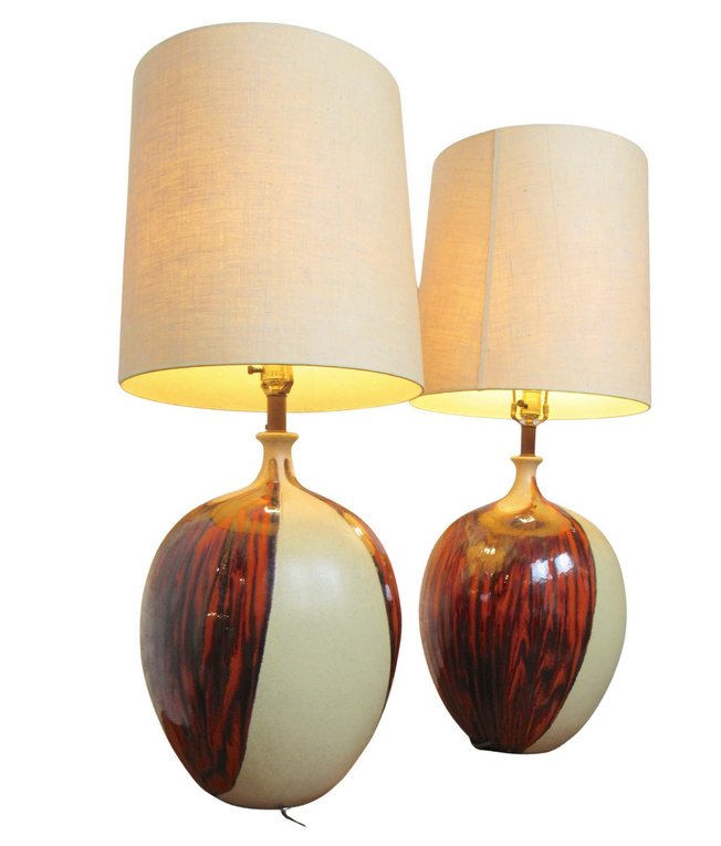 Pair Mid-Century Painted Lamps (1 of 4)