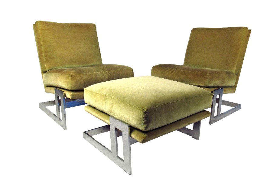 Vintage Milo Baughman Lounge Chairs and Ottoman for Thayer Coggin (1 of 7)