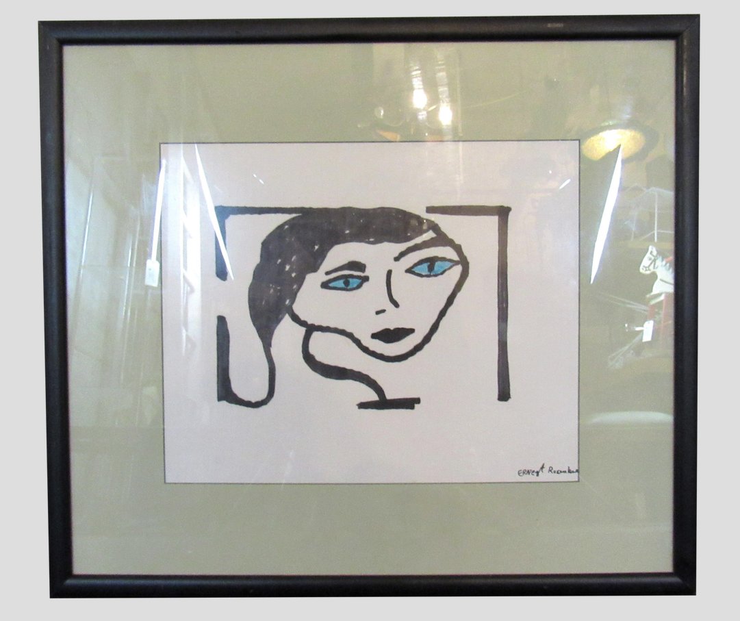 Framed Portrait by NYC Artist Ernest Rosenberg (1 of 7)