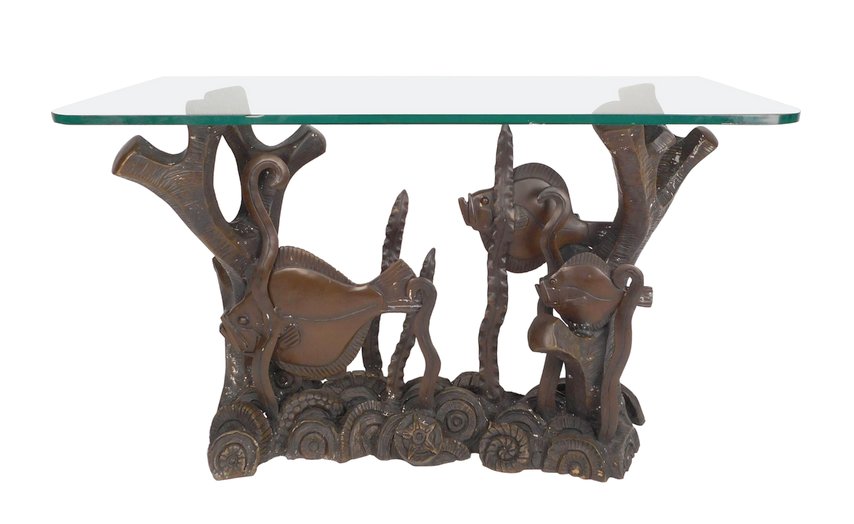 Bronze and Glass Top Console Table (1 of 6)