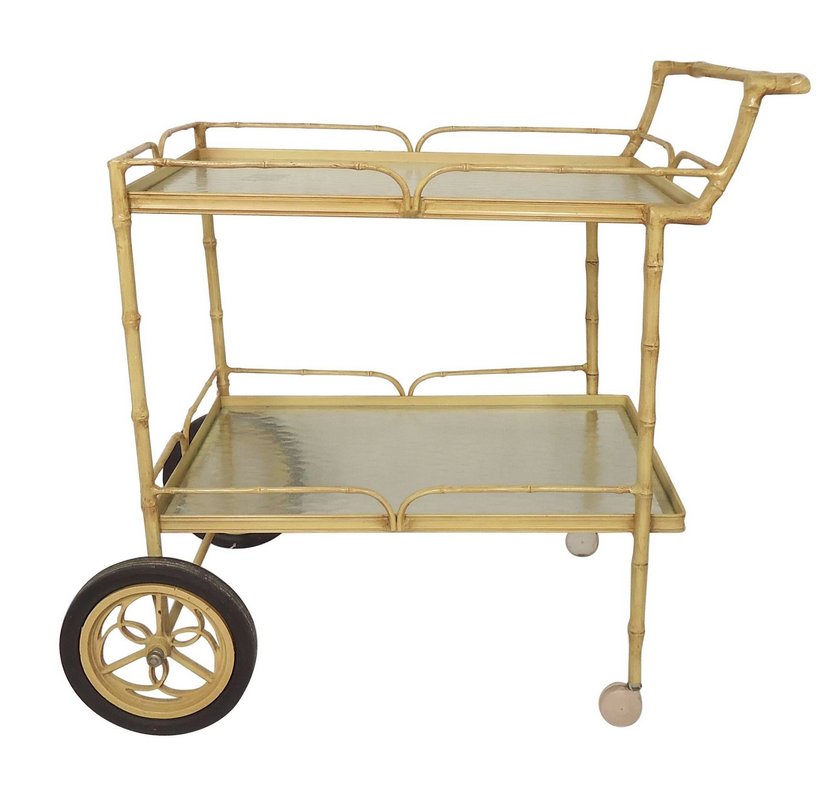 Mid-Century Bamboo Style Tea Cart (1 of 7)