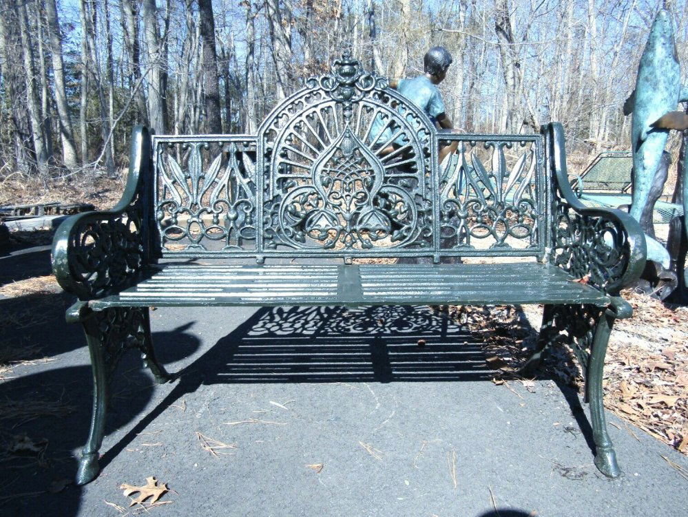 Sculpted Cast Iron Bench (1 of 4)