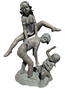 Bronze Statue Of Children Playing Leap Frog