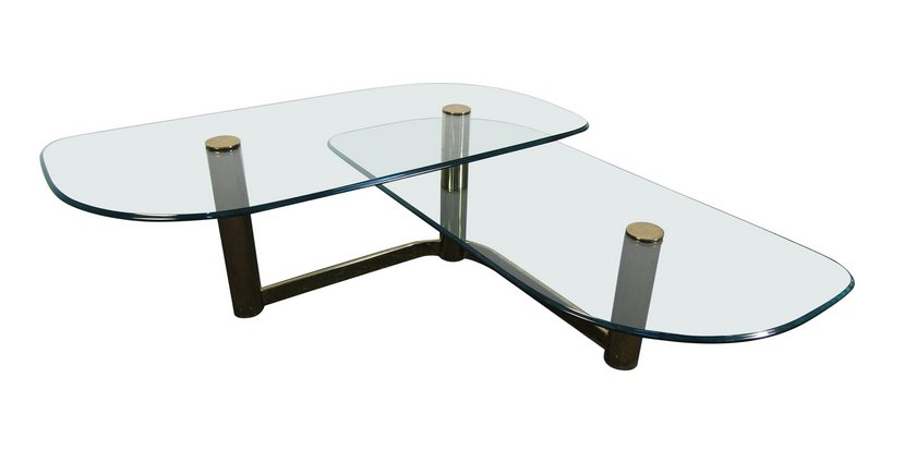 Vintage Two-Tier Glass and Brass Coffee Table (1 of 3)