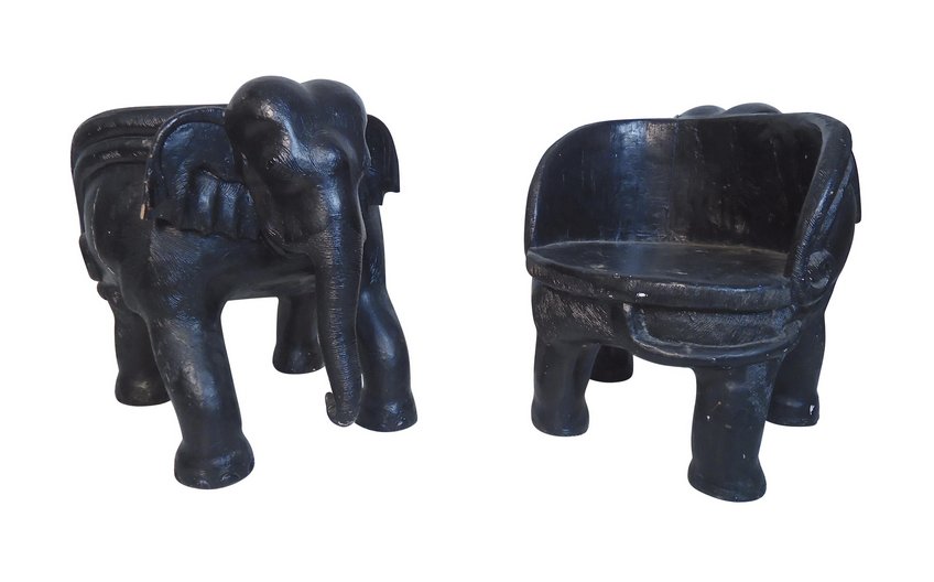Carved Elephant Chairs (1 of 6)