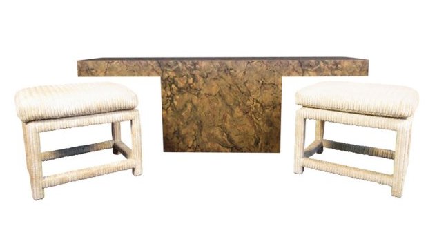 Thayer Coggin Console Table with Matching Benches (1 of 7)