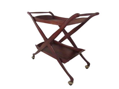 Vintage Bar Cart: Vintage Bar Cart // PICK UP LOCATION: Wall, NJ // Dimensions: w37 d18 h33 // Condition: age appropriate wear, nicks, scratches, water ring / Reference Number: 11946-3535