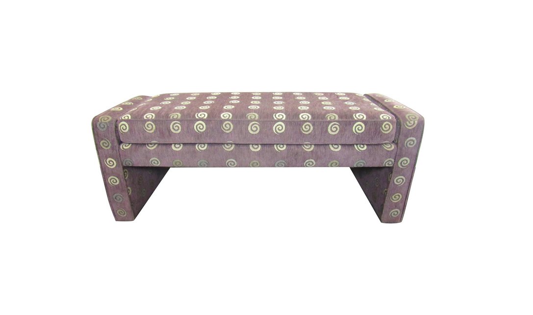 Fully Upholstered Post-Modern Purple Bench (1 of 5)