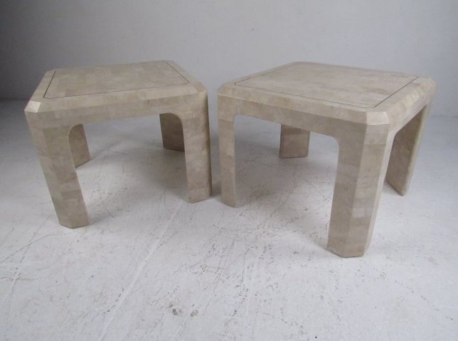 Pair of Tessellated Stone Lamp Tables in the Style of Maitland Smith (1 of 13)