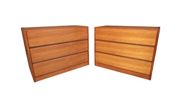 Pair of Mid-Century Modern Style Teak Dressers (1 of 15)