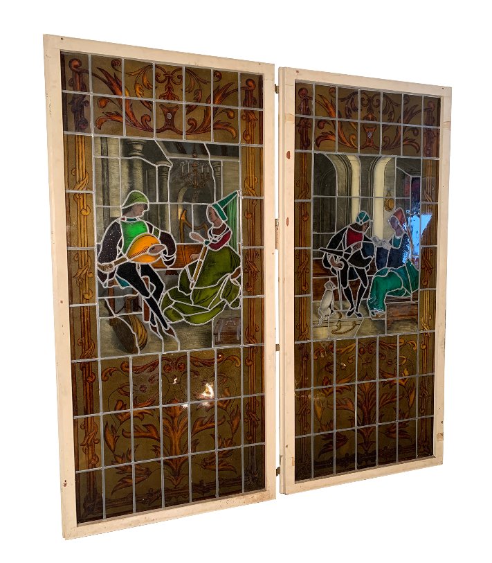 Mid 20th Century Medieval Stained Glass Doors - a Pair (1 of 12)