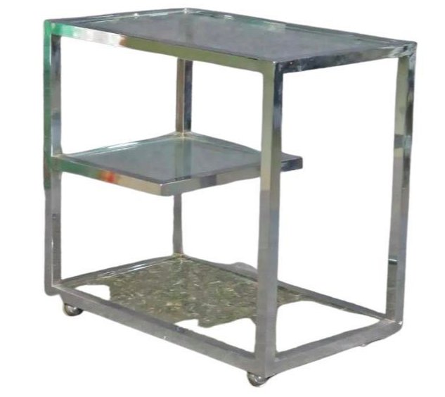 Modern Chrome and Glass Bar Cart (1 of 7)