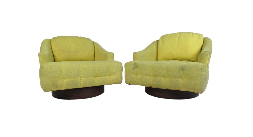 Vintage swivel barrel chair sales