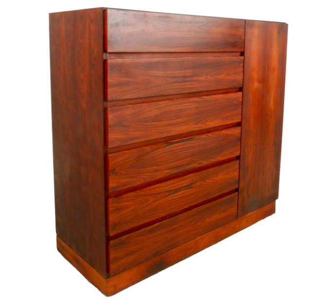 Exquisite Danish Rosewood Hi-Boy Dresser
