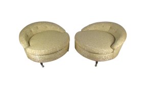 Pair of Midcentury Adrian Pearsall Style Circle Lounge Chairs