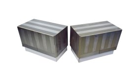 Paul Evans Style Chrome Plated Cabinets