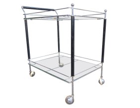Vintage Glass Two Tier Bar Cart