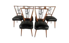 Set of Six Stylish Italian Dining Chairs