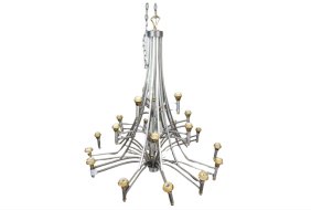 Massive Vintage Metal Chandelier