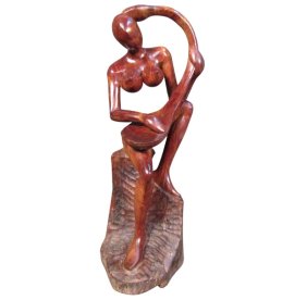 Teak Sculpture of Musician