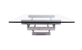 Vintage Stacked Chrome Coffee Table after David Hicks