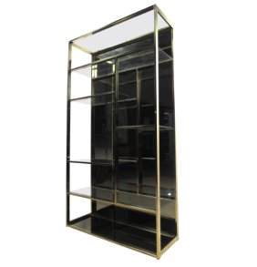 Unique Milo Baughman Style Brass Finish Etagere