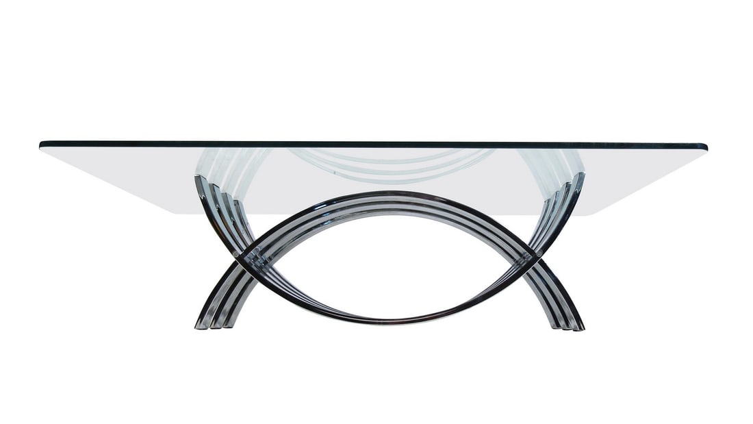 Mid-Century Modern Chrome and Glass Coffee Table by DIA (1 of 5)