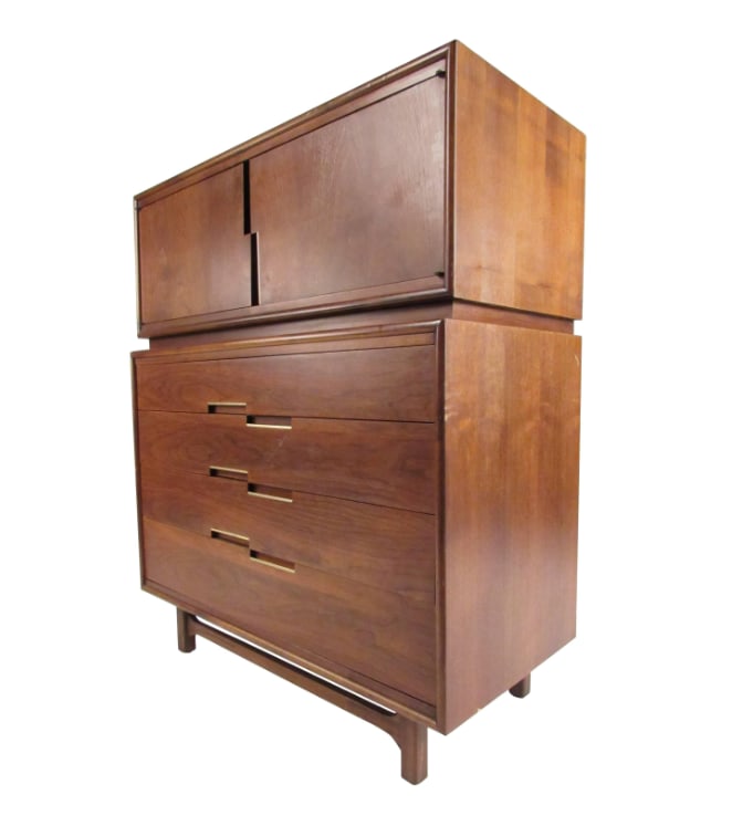 American Walnut High Boy Dresser by Cavalier (1 of 11)