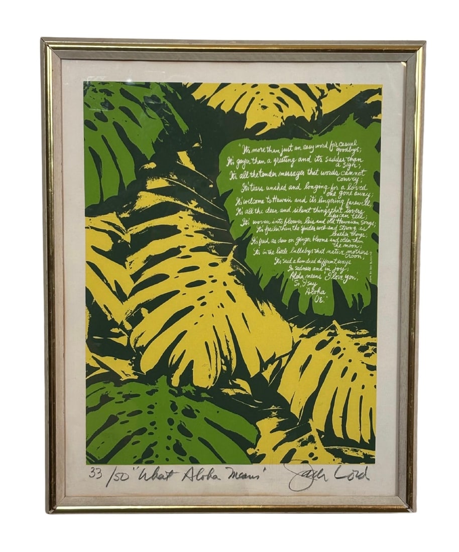 "What Aloha Means" Signed Print by Jack Lord (1 of 7)