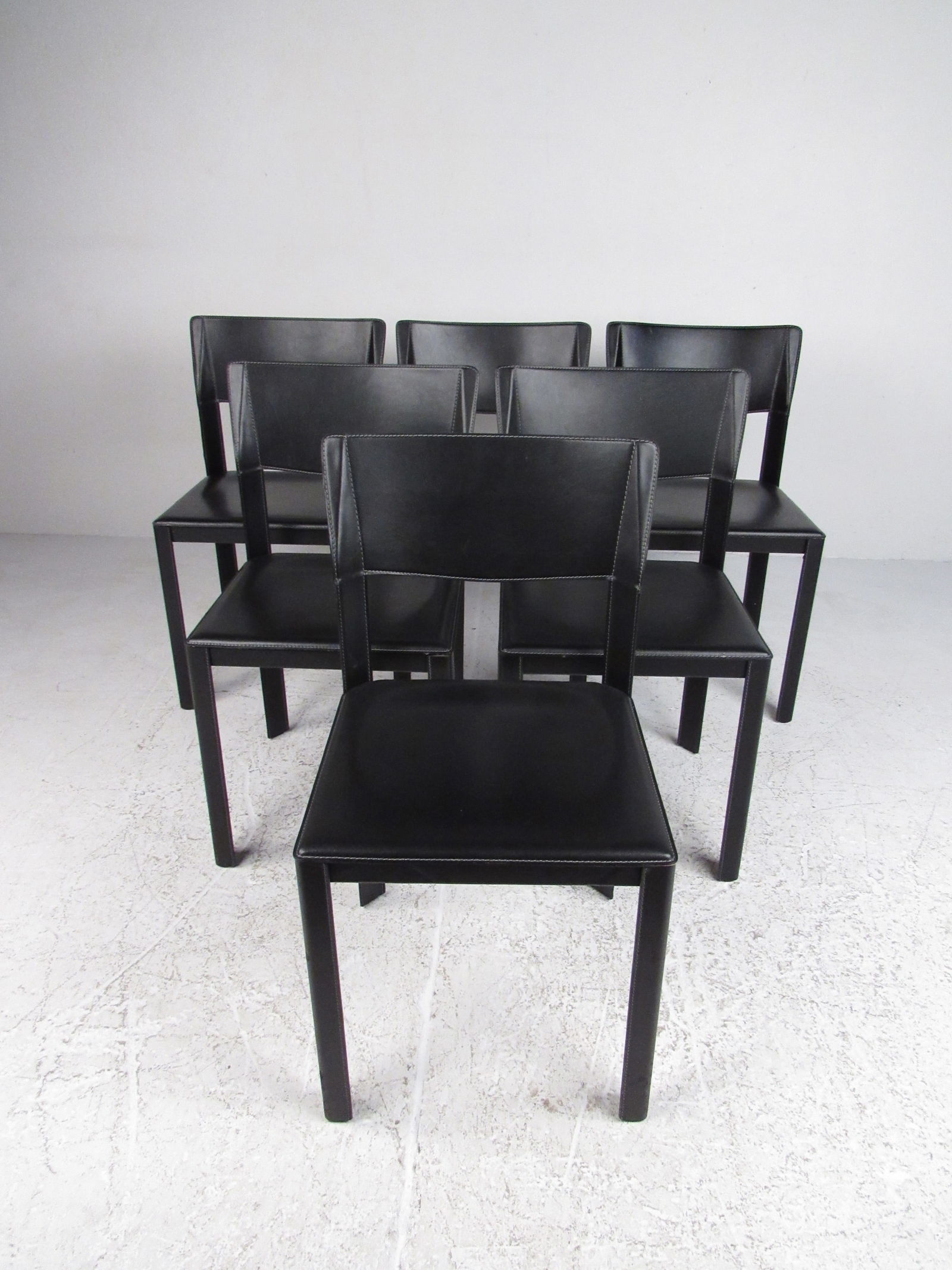 Set of Italian Modern Leather Dining Room Chairs (1 of 13)
