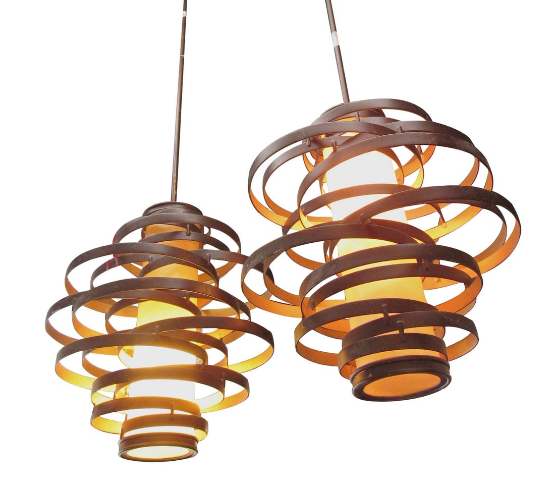 Pair of "Vertigo" Pendant Lamps by Corbett Lighting (1 of 6)