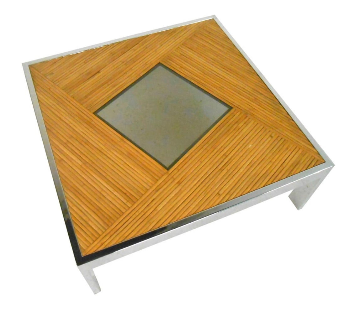 Bamboo and Chrome Cocktail Table (1 of 5)