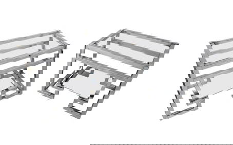 1970s Greek Key Chrome Side Tables (1 of 5)