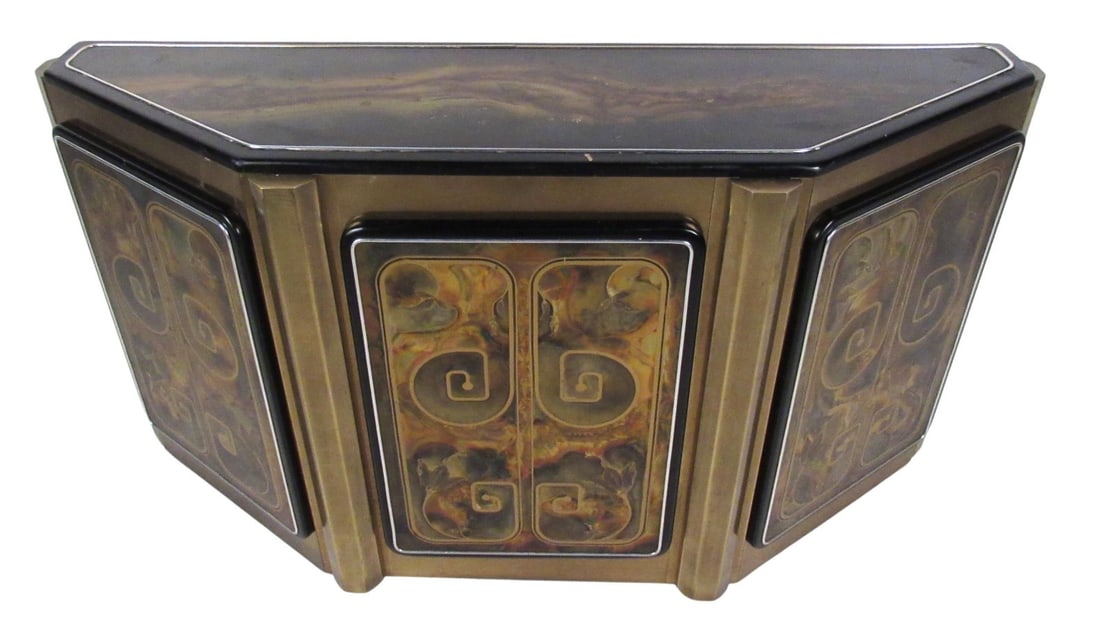 Stunning Mastercraft Demilune Console Cabinet by Bernhard Rohne (1 of 10)