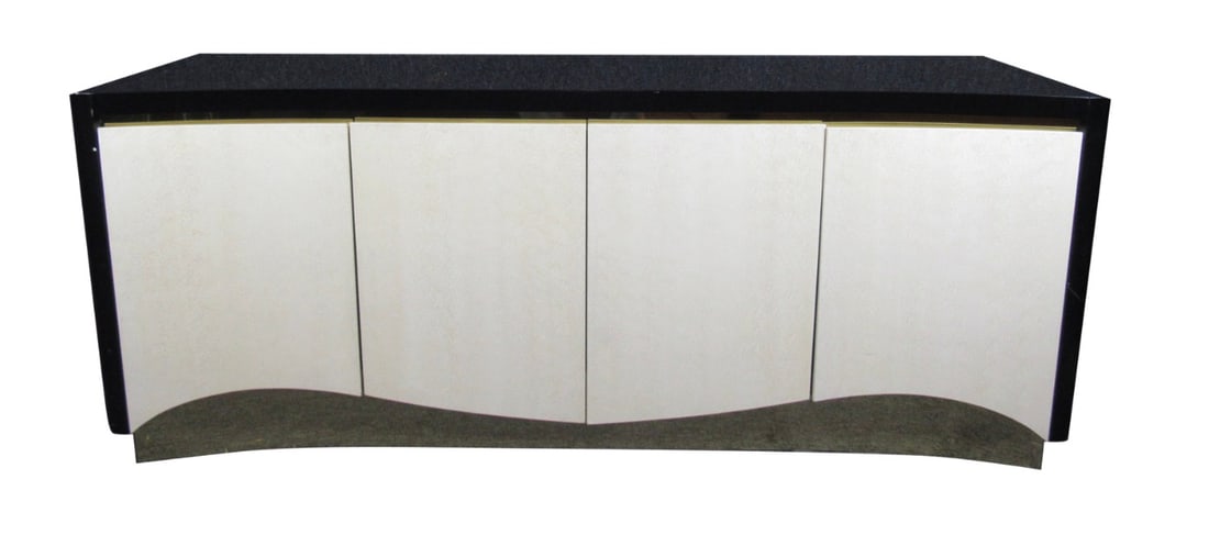 Vintage Brass and Black Lacquered Server (1 of 13)