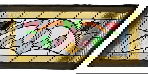 Floral Stained Glass Window 18" x 41" (1 of 16)