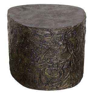 Adrian Pearsall “Goop” Drum by Craft Associates: Unique and rare piece from Adrian Pearsall’s iconic “Goop” collection for his Craft Associates brand of Wilkes-Barre, Pennsylvania. With a trendsetting asymmetrical, organic, and primitive m