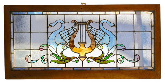 Architectural Window w/ Swans 48" x 22" (1 of 17)