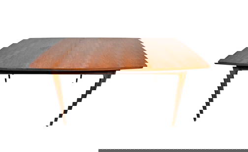 Mid-Century Modern Expanding Walnut Dining Table by Broyhill: Inspired by the bold architectural forms of Oscar Niemeyer’s Brasília, this expanding walnut dining table from Broyhill’s iconic Brasilia Collection is a true mid-century masterpiece. Crafted fro